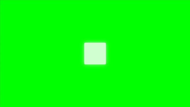 Stop Button Animation on Green Screen, Square Stop Icon Symbol, Video Playback Control, Media Player Interface, Chroma Key Background, Digital UI and Motion Graphics, 4K