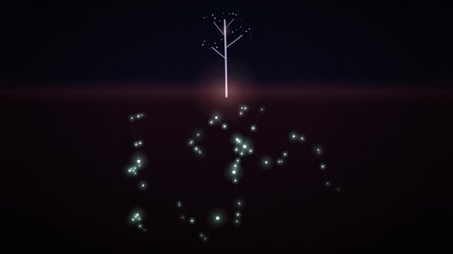 Glowing Mycelium Network Beneath a Tree
