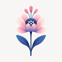 Naklejka premium Elegant gradient flower illustration.