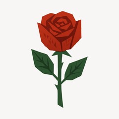 Naklejka premium Geometric red rose illustration
