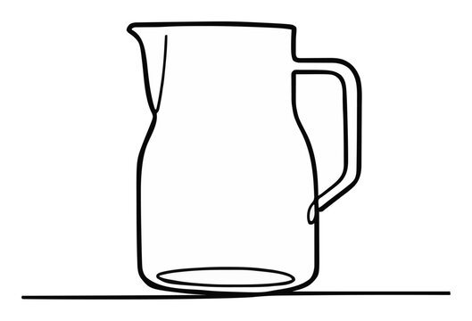 Coffee milk frothing pitcher line art vector illustr.... Generative AI