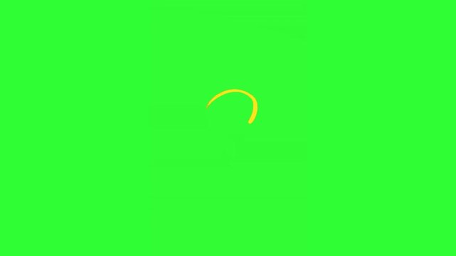 Animated yellow question mark appearing and growing on a bright green chroma key background, ideal for quiz content, educational videos, mystery concepts, problem solving, presentations