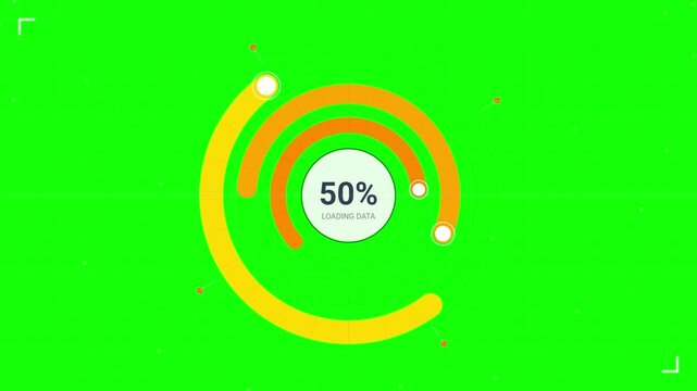 Dynamic infographic animation showing 10 percent increase with vibrant progress rings