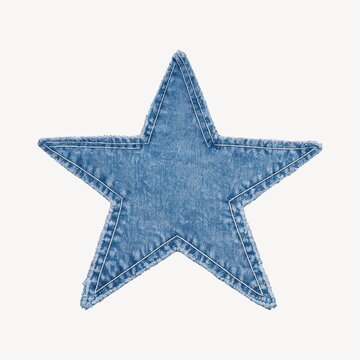 Denim star patch design element.