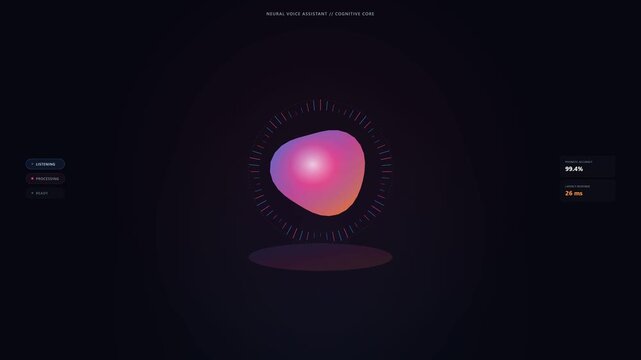 AI Assistant Glowing Orb Voice Interface Loop Animation