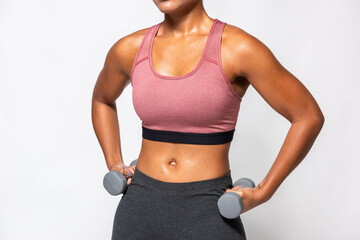 Naklejka premium Fitness strength training woman photo