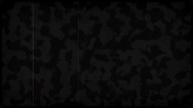 Dark abstract military camouflage pattern with vintage film grain, scratches, and grunge overlay, looping background perfect for game design, war themes and historical documentaries