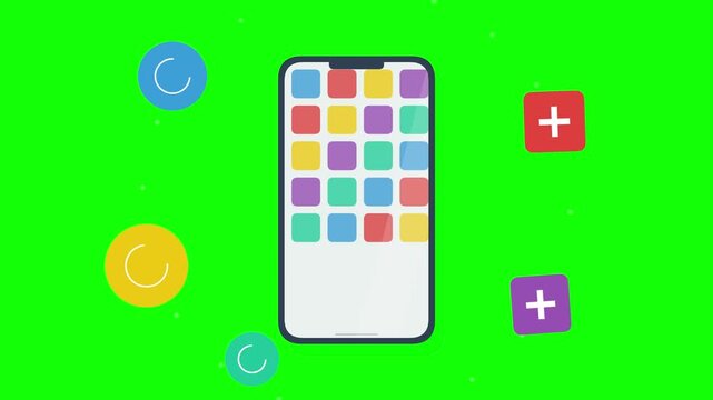 Interactive mobile app interface with floating plus icons for user engagement