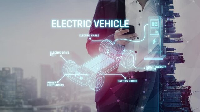 Structure of electric car showing battery system, traction motor, control units, and charging station for understanding EV functionality and energy flow Marrow