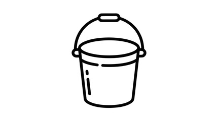 Bucket icon represents a simple tool for cleaning, gardening, or industrial liquid storage tasks. © jatmiko