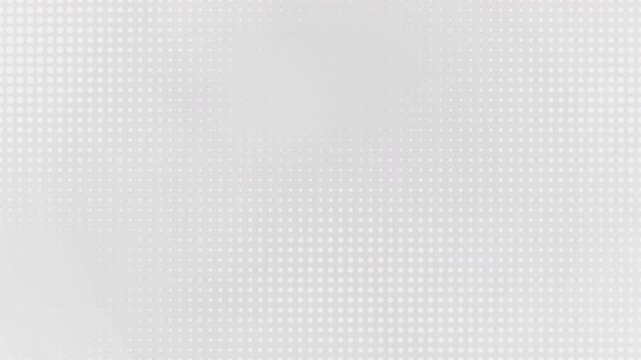 White halftone dot pattern shifting on a light gray background, ideal for website backdrops, modern presentations and tech video overlays