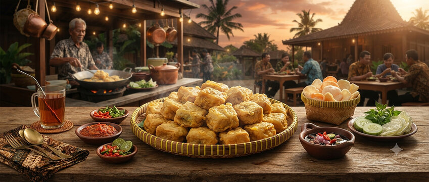 Traditional Indonesian Crispy Stuffed Fried Tofu Served with Spicy Sambal Sauce