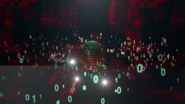 Quantum Computing with Glowing Quantum Core in a Futuristic Digital Circuit