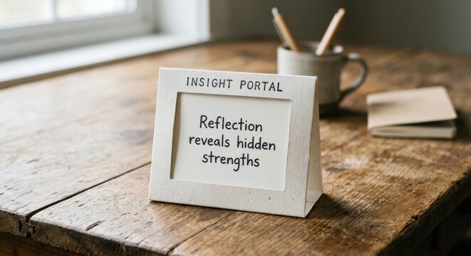Insight Portal Frame Displays Quote About Reflection and Hidden Strengths