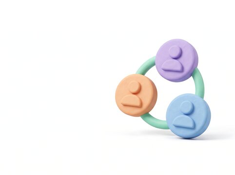 Connected Profile Tokens with Mint Arc 3D Clay Social Network Icon