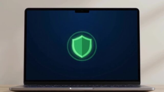 Laptop screen showing access granted icon and message