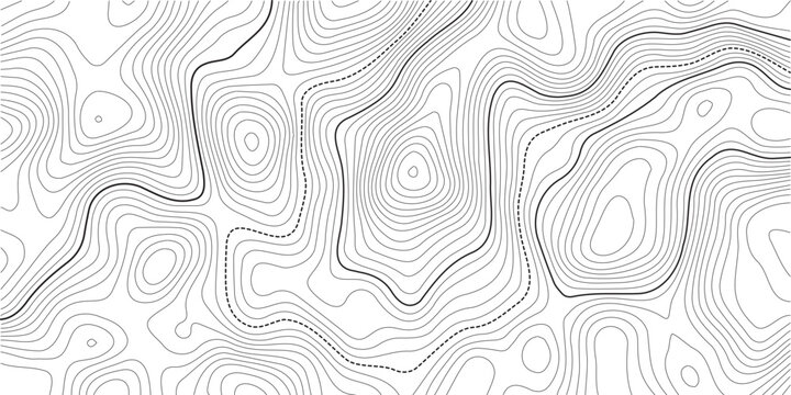 Abstract topographic contour line map template and image. Topographic map background. Linear map.White Background topo.Topographic map contour lines vector background,