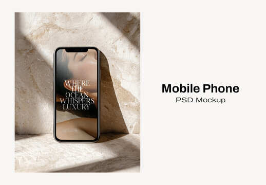 Elegant Mobile Phone Mockup PSD