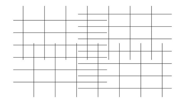 A clean white background is overlaid with a precise grid of thin black horizontal and vertical lines forming squares technical architectural plans and data visualization