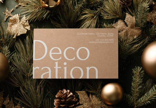 Elegant Holiday Card Mockup By Tree PSD