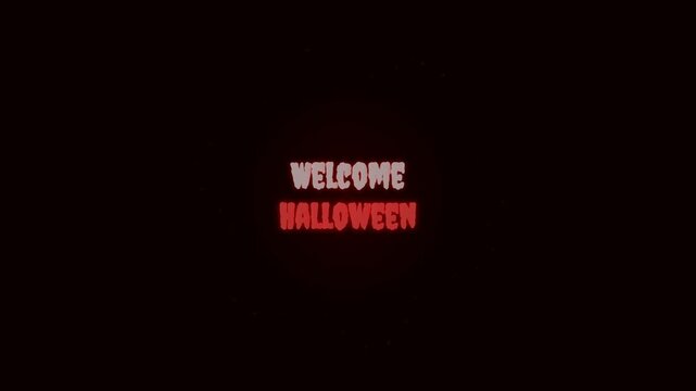 Simple motion graphic video animation of halloween theme in dark background