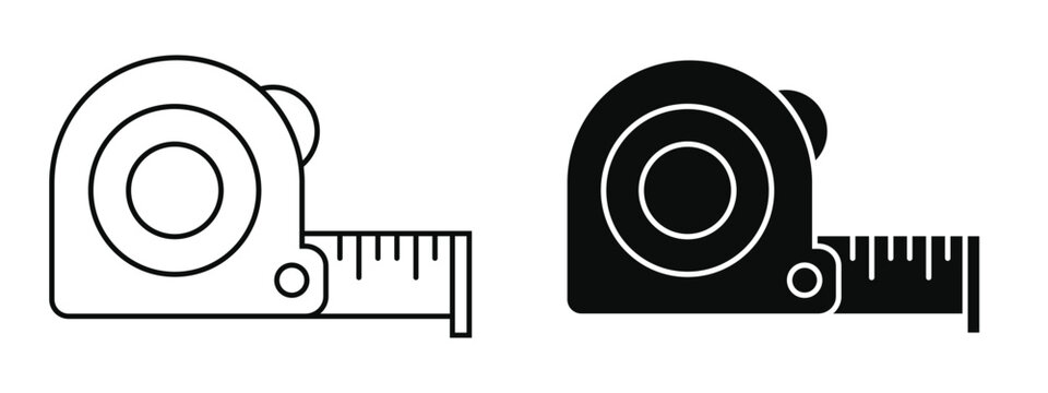 tape measure icon symbol set