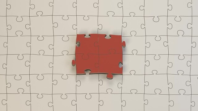 Puzzle blocks float and land in sequence