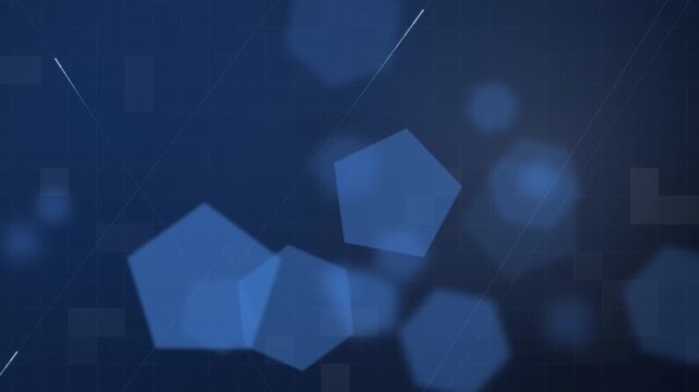 Abstract Blue Polygon Bokeh Motion Graphic Loop Background