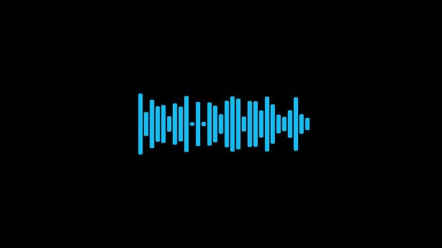 Abstract music wave pulsation. Futuristic sound wave visualization on black background. 4k video