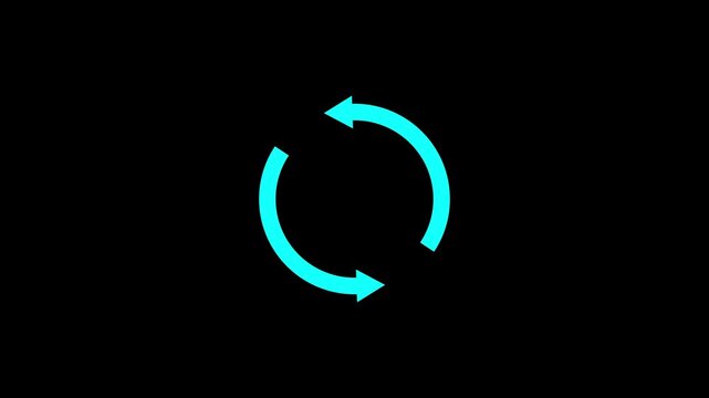 Circle arrow refresh and reload icon animation with loading progress. 4k video