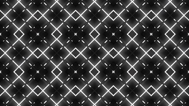 White neon diamonds form an abstract geometric pattern against deep black background, creating a sleek backdrop for posters, banners, and presentations.