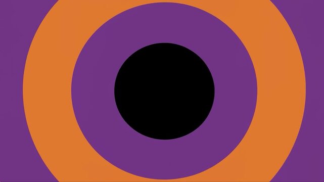 Expanding and Contracting Concentric Circles in Purple and Orange