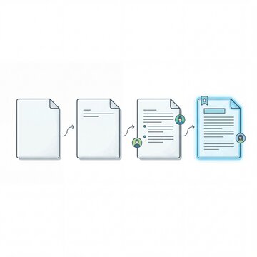 Document Creation and Collaboration Workflow Process Illustration