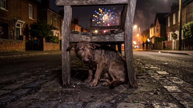 Scared Dog During Fireworks