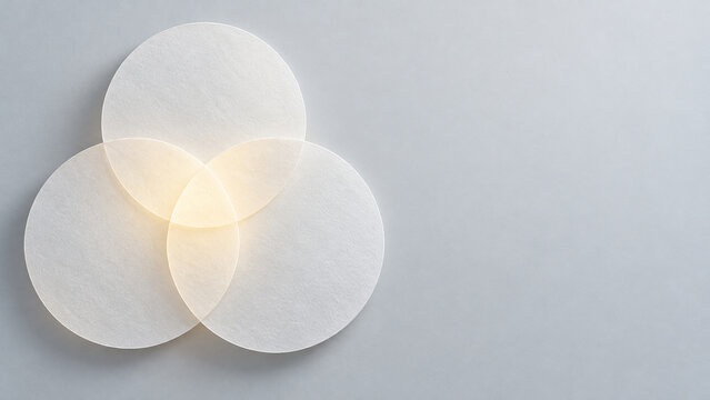 Overlapping Paper Circles with Warm Light Symbolizing Empathy