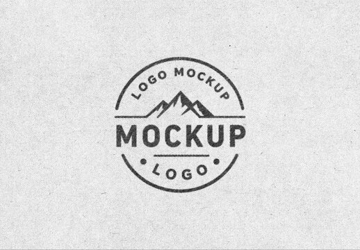 Vintage Print Grain Logo Mockup