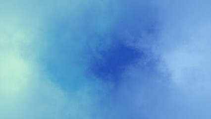 Obraz premium シアンとブルーのグラデーションにゆらめく雲と煙の爽やかな抽象背景イラスト素材 / Refreshing cloud and smoke abstract background in cyan and blue gradient