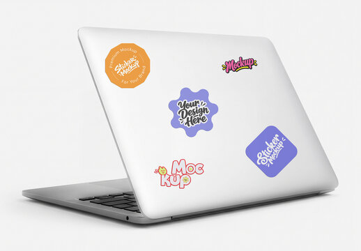 Laptop Sticker Mockup