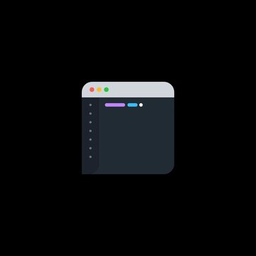 Code Editor Window IDE Interface UI Cursor Tracking Animation Programming Concept