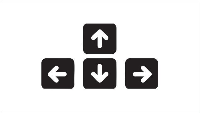 Keyboard arrow keys icons set, vector illustration