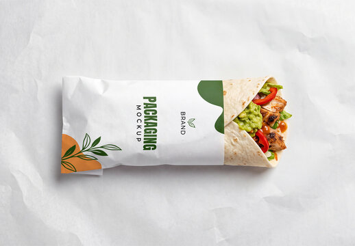 Food Wrap Packaging Mockup