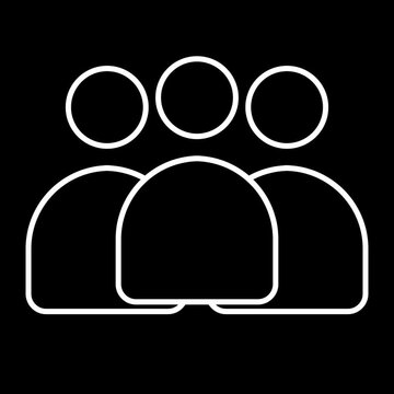 Animated line art community users pictogram loop transparent background.