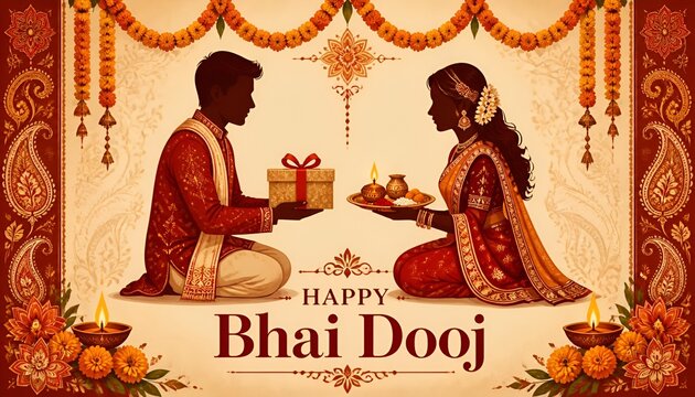 Happy bhai dooj beautiful celebration card background