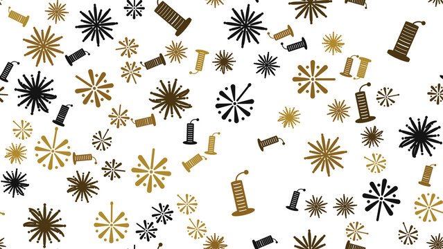 Seamless pattern of fireworks and firecrackers