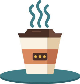 Paper coffee cup takeaway with lid vector illustration on white background