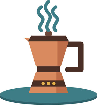 Classic moka pot espresso maker vector illustration on white background