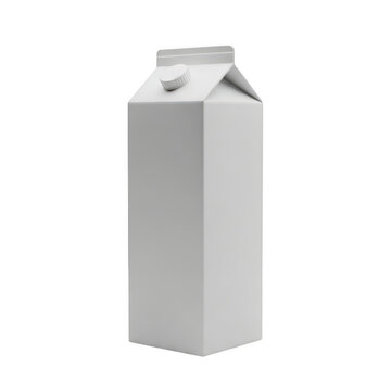 Empty gray carton milk jug isolated transparent background isolated on transparent background