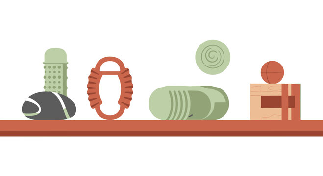 Sensory Fidget Toys and Tactile Objects for ADHD and Stress Relief Illustration