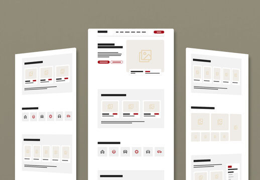 Minimal Responsive Website Wireframe UI Template