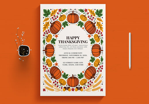 Thanksgiving Celebration Flyer Design